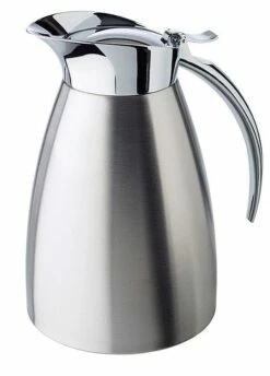 APS Isolierkanne Aus Edelstahl, Einhandautomatik Mit Klappdeckel, Kapazität: 1,0 Liter