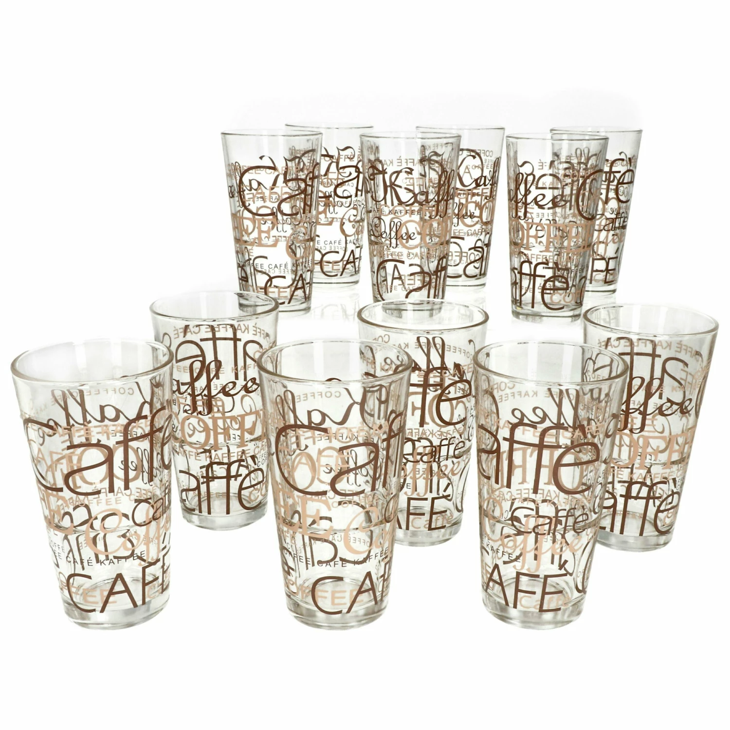 12er Set Mix Latte Macchiato Glas 39cl Stapelbar Mit Dekor / Ohne Dekor 5 12er Set Mix Latte Macchiato Glas 39cl Stapelbar Mit Dekor / Ohne Dekor – Bild 4
