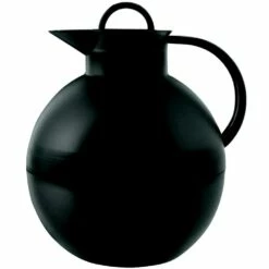 Alfi Isolierkanne Kugel, Kanne, Kaffeekanne, Drehverschluss, Pflegeleichter Kunststoff, Gefrostet, Schwarz, 0.94 Liter, 115020094