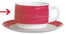 Arcoroc 12x Kaffeeobertasse 0,19 L Aus Opalglas Form Brush - Red / Rot