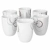 6er Set Kaffeebecher Palazzo 33cl - Kaffeetasse Aus Weißem Porzellan Mit Dekor-Kreisen In Grau Und Dunkelrot -ARCOROC Geschäft 7acdde88 8d2b 499b 94f9 9c9cd2b727ee 2