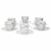 6er Set Kaffeetasse 20cl Und Kaffeeuntertasse 14,5cm Donna - Weißes Porzellan Mit Linien- Dekor In Schwarz, Grau Und Grün -ARCOROC Geschäft 8f7801c2 f08e 47fd 96d7 f79dbe4ecc8a 1