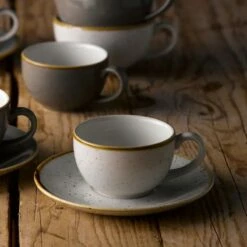 Stonecast Espresso-Tasse Barley White ø6,5cm 90ml Weiß, Ohne Untertasse (12 Stück) Von CHEFGASTRO -ARCOROC Geschäft 92c0d8d8 229a 4871 b534 e46250f4d45a