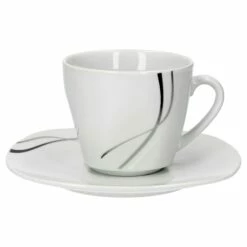 2tlg Set Kaffeetasse 25cl Mit Untertasse 14,8cm Silver Night