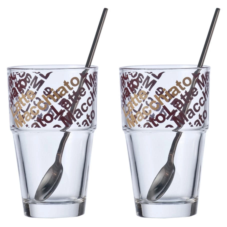 Leonardo Solo Set Café Latte Becher Mit Löffeln 4-tlg. 3 Leonardo Solo Set Café Latte Becher Mit Löffeln 4-tlg.