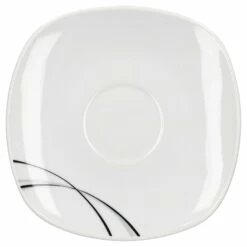 6er Set Kaffeetasse 20cl Und Kaffeeuntertasse 14,5cm Donna - Weißes Porzellan Mit Linien- Dekor In Schwarz, Grau Und Grün -ARCOROC Geschäft bb7bb3f6 cc1d 4a98 b172 e0344cbdc63b