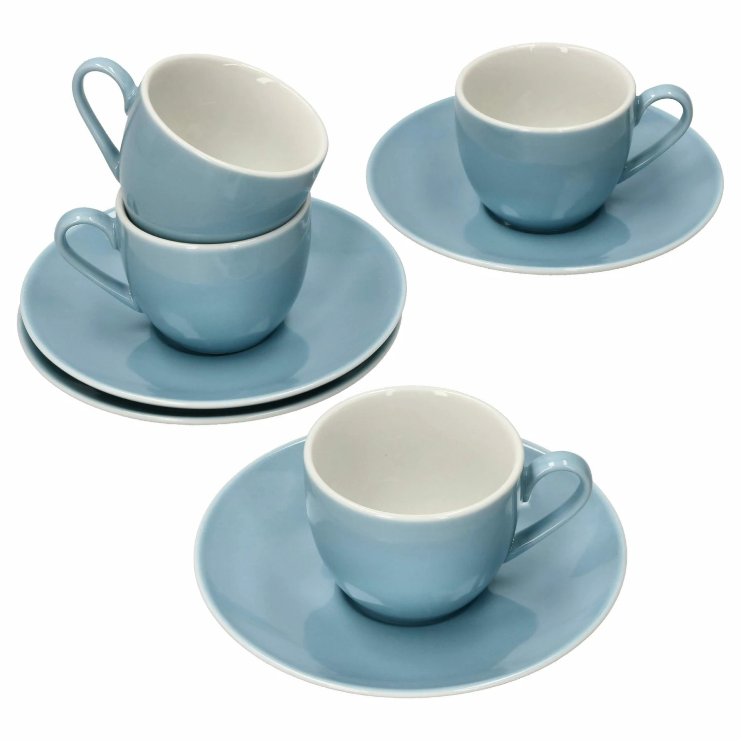 4er Set Nordic Blau Doppio Espresstassen Mit Untertassen - 406474 + 406481 3 4er Set Nordic Blau Doppio Espresstassen Mit Untertassen - 406474 + 406481