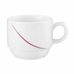 6 X Seltmann Obere Zur Milchkaffeetasse, Form: Laguna, Dekor: 34622 Bordeaux Flanken