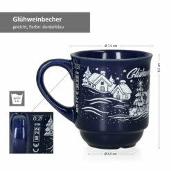 3160110 - 12er Set Glühweinbecher In Dunkelblau Mit Weihnachtslandschaft 0,2L Geeicht 14 3160110 - 12er Set Glühweinbecher In Dunkelblau Mit Weihnachtslandschaft 0,2L Geeicht -ARCOROC Geschäft f4755e08 66b1 4ad3 97fd 7c23b9d648e1