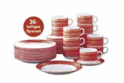 Arcoroc 1 X 36-teiliges SPARSET BRUSH Cherry/ Rot